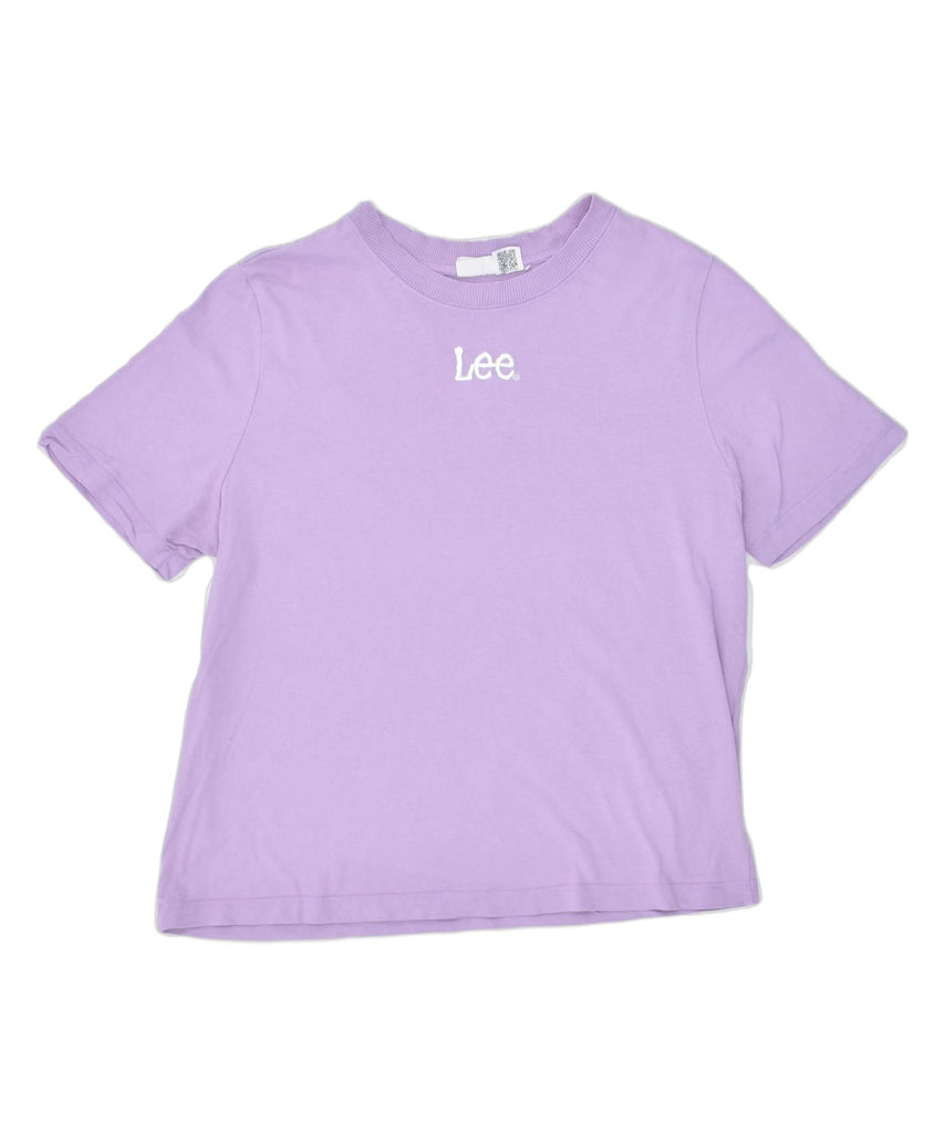 LEE Womens Graphic T-Shirt Top UK 14 Medium Purple Cotton | Vintage | Thrift | Second-Hand | Used Clothing | Messina Hembry 