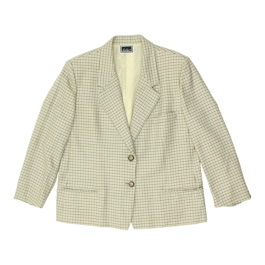 Luisa Spagnoli Womens Check Beige Blazer Jacket | Vintage Designer Suit VTG | Vintage Messina Hembry | Thrift | Second-Hand Messina Hembry | Used Clothing | Messina Hembry 