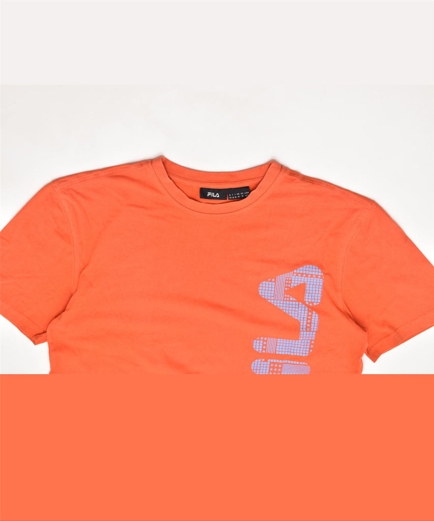 FILA Mens Graphic T-Shirt Top Medium Orange Cotton | Vintage | Thrift | Second-Hand | Used Clothing | Messina Hembry 