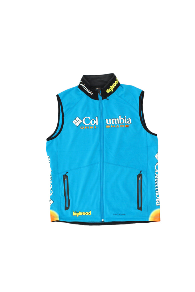 Columbia Omni Shade Zip Up Sports Vest | Vintage Designer Blue Sleeveless Jacket | Vintage Messina Hembry | Thrift | Second-Hand Messina Hembry | Used Clothing | Messina Hembry 