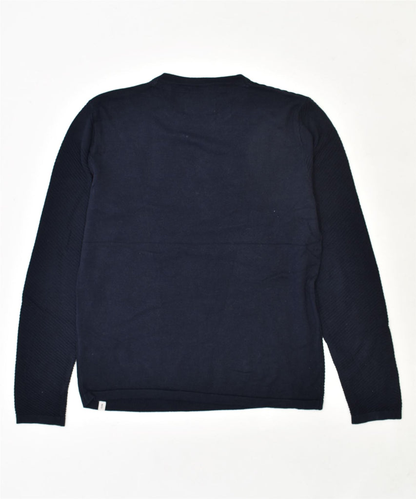 JACK & JONES Mens Crew Neck Jumper Sweater Medium Navy Blue Cotton | Vintage | Thrift | Second-Hand | Used Clothing | Messina Hembry 