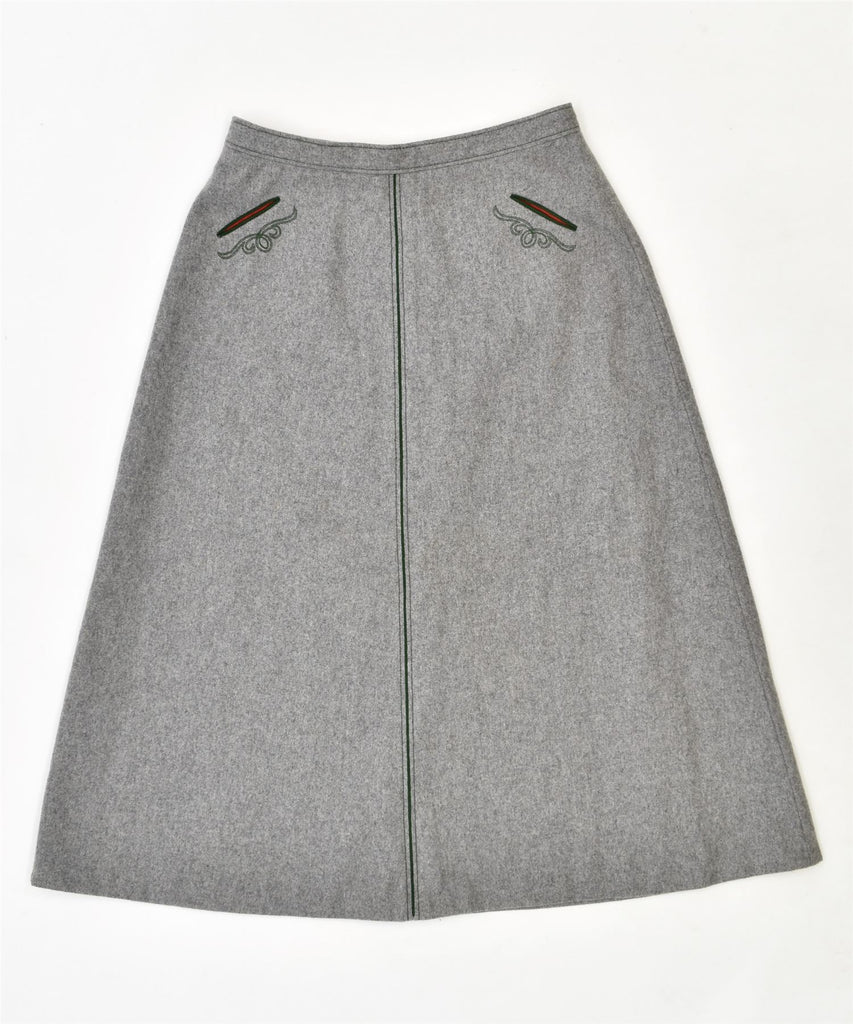 VINTAGE Womens High Waist A-Line Skirt W26 Medium Grey Wool | Vintage | Thrift | Second-Hand | Used Clothing | Messina Hembry 