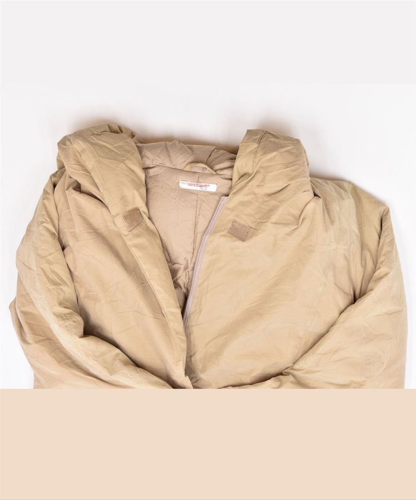 LAURA BIAGIOTTI Girls Padded Coat 15-16 Years XL Beige Polyester | Vintage | Thrift | Second-Hand | Used Clothing | Messina Hembry 