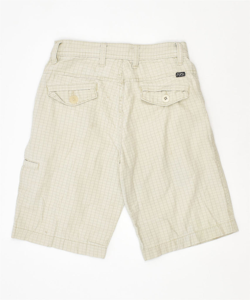 VANS Boys Chino Shorts 7-8 Years W24 Off White Check Cotton | Vintage | Thrift | Second-Hand | Used Clothing | Messina Hembry 