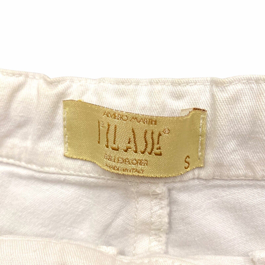 Alviero Martini 1a Classe Women's Denim Shorts | Vintage Luxury High End White | Vintage Messina Hembry | Thrift | Second-Hand Messina Hembry | Used Clothing | Messina Hembry 