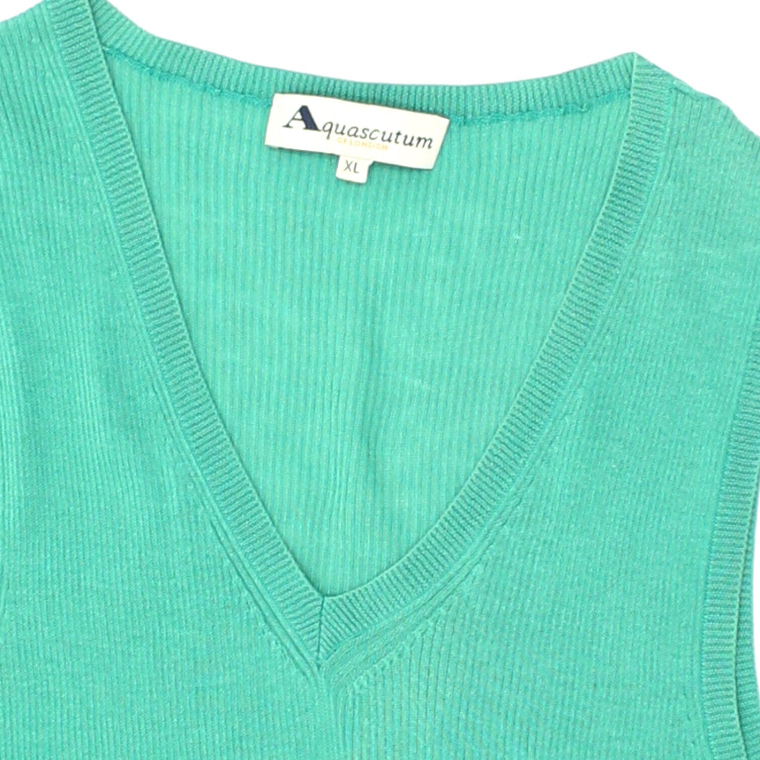 Aquascutum Womens Green Sleeveless V Neck Cotton Knit Dress