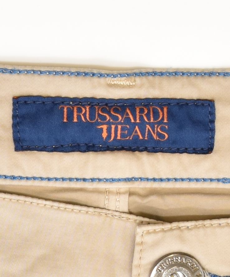 TRUSSARDI Womens Slim Casual Trousers W32 L31 Beige | Vintage | Thrift | Second-Hand | Used Clothing | Messina Hembry 