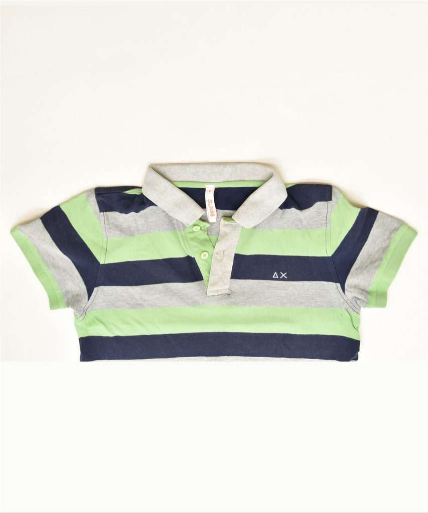 SUN68 Boys Polo Shirt 7-8 Years Multicoloured Striped Cotton Classic | Vintage | Thrift | Second-Hand | Used Clothing | Messina Hembry 