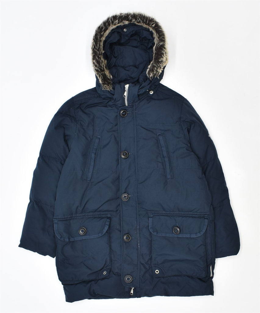 CHAMPION Boys Hooded Padded Jacket 9-10 Years Medium Navy Blue | Vintage | Thrift | Second-Hand | Used Clothing | Messina Hembry 