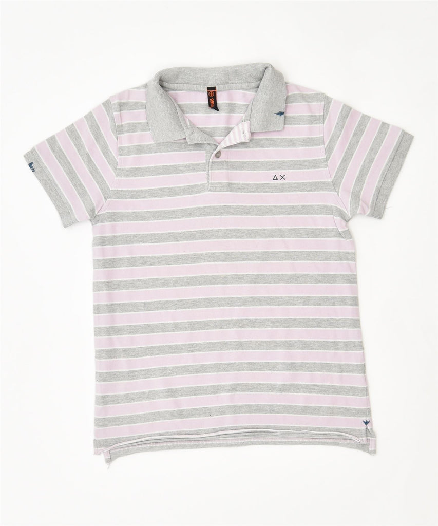 SUN68 Boys Polo Shirt 7-8 Years Pink Striped Cotton Vintage | Vintage | Thrift | Second-Hand | Used Clothing | Messina Hembry 