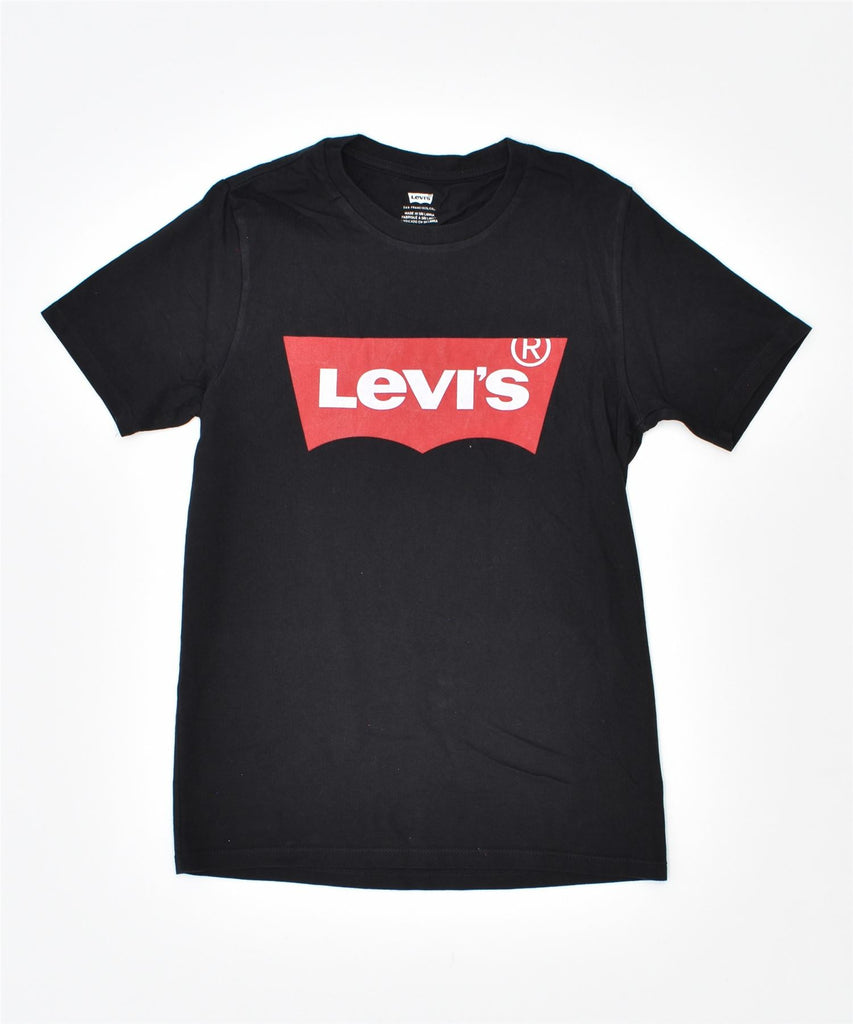 LEVI'S Womens Graphic T-Shirt Top UK 2 2XS Black Cotton | Vintage | Thrift | Second-Hand | Used Clothing | Messina Hembry 