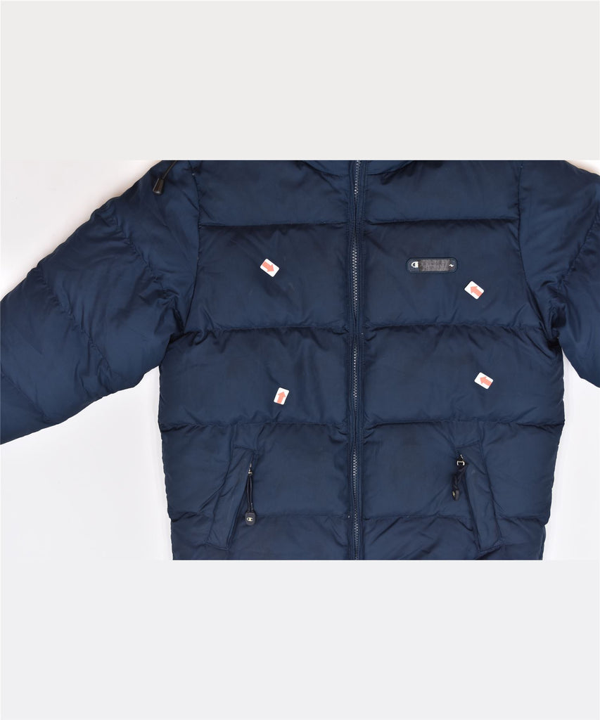 CHAMPION Boys Padded Jacket 9-10 Years Medium Navy Blue Polyester Winter | Vintage | Thrift | Second-Hand | Used Clothing | Messina Hembry 