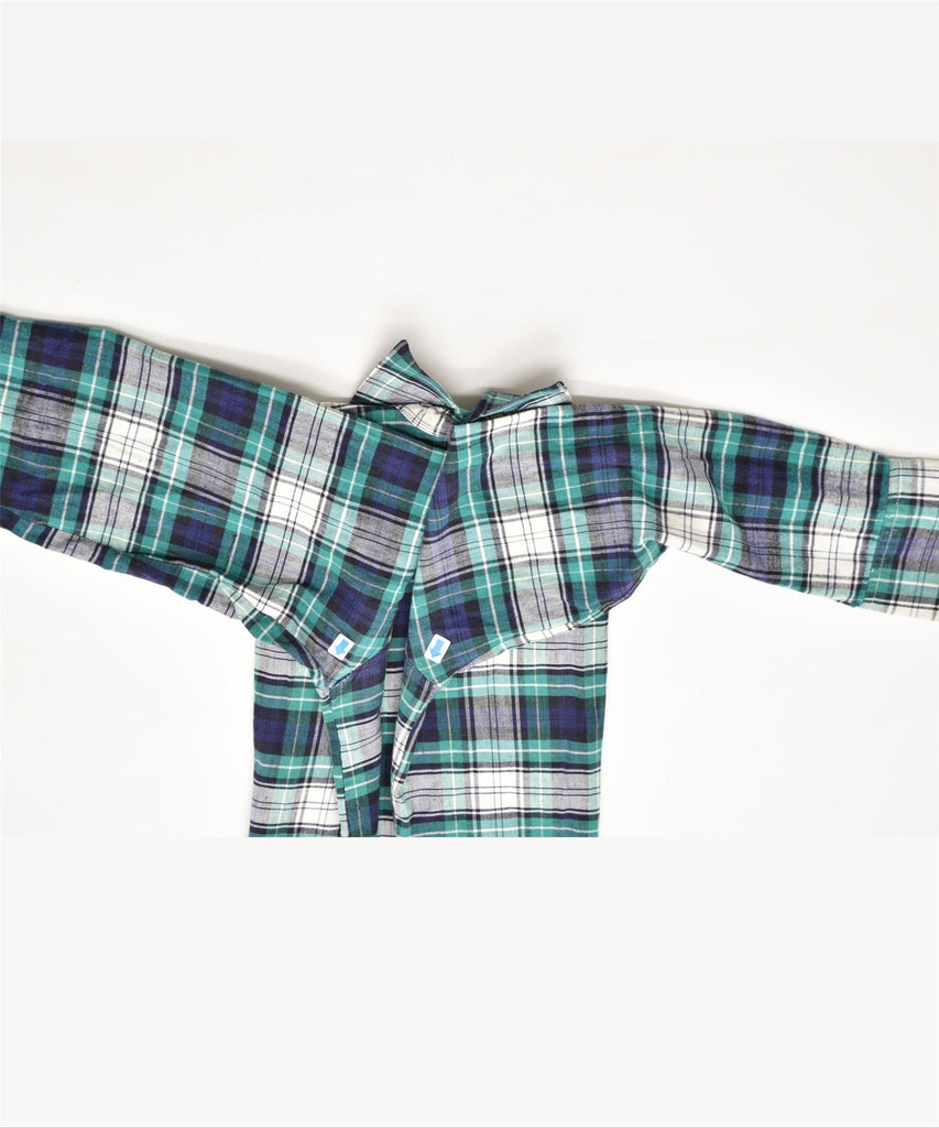 VINTAGE Mens Shirt Medium Green Check Cotton | Vintage | Thrift | Second-Hand | Used Clothing | Messina Hembry 