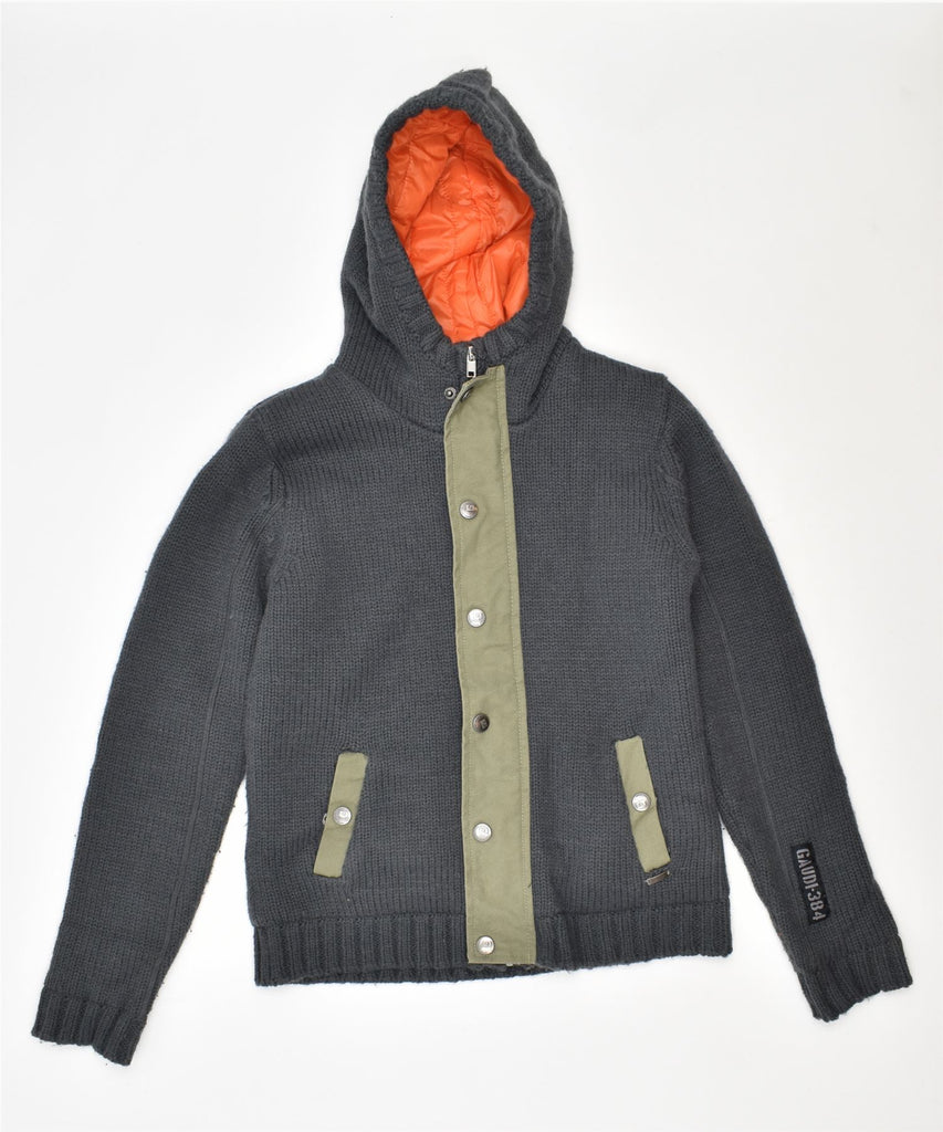 GAUDI Boys Zip Hoodie Sweater 9-10 Years Grey Acrylic | Vintage | Thrift | Second-Hand | Used Clothing | Messina Hembry 