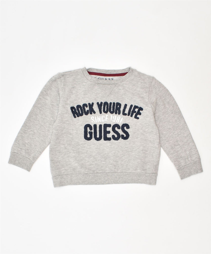 GUESS Boys Sweatshirt Jumper 3-4 Years Grey Cotton | Vintage | Thrift | Second-Hand | Used Clothing | Messina Hembry 