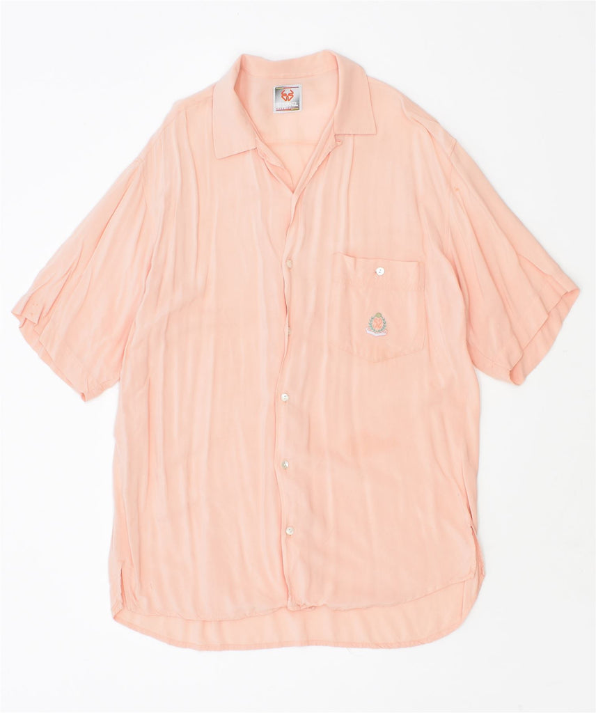 STEFANEL Mens Short Sleeve Shirt Small Pink Viscose | Vintage | Thrift | Second-Hand | Used Clothing | Messina Hembry 