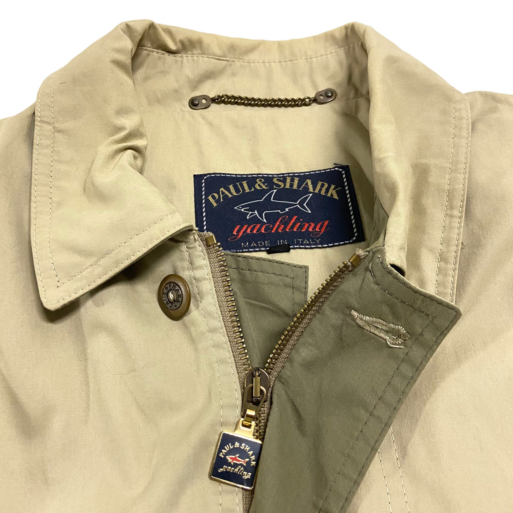 Paul & Shark Full Zip Cotton Coat | Vintage High End Luxury Designer Beige VTG | Vintage Messina Hembry | Thrift | Second-Hand Messina Hembry | Used Clothing | Messina Hembry 