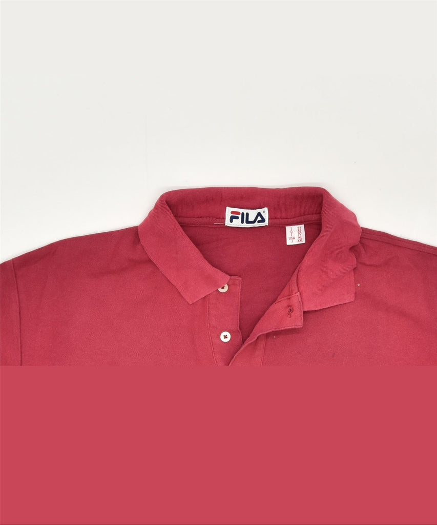 FILA Mens Polo Shirt IT 52 Large Maroon Cotton Classic | Vintage | Thrift | Second-Hand | Used Clothing | Messina Hembry 