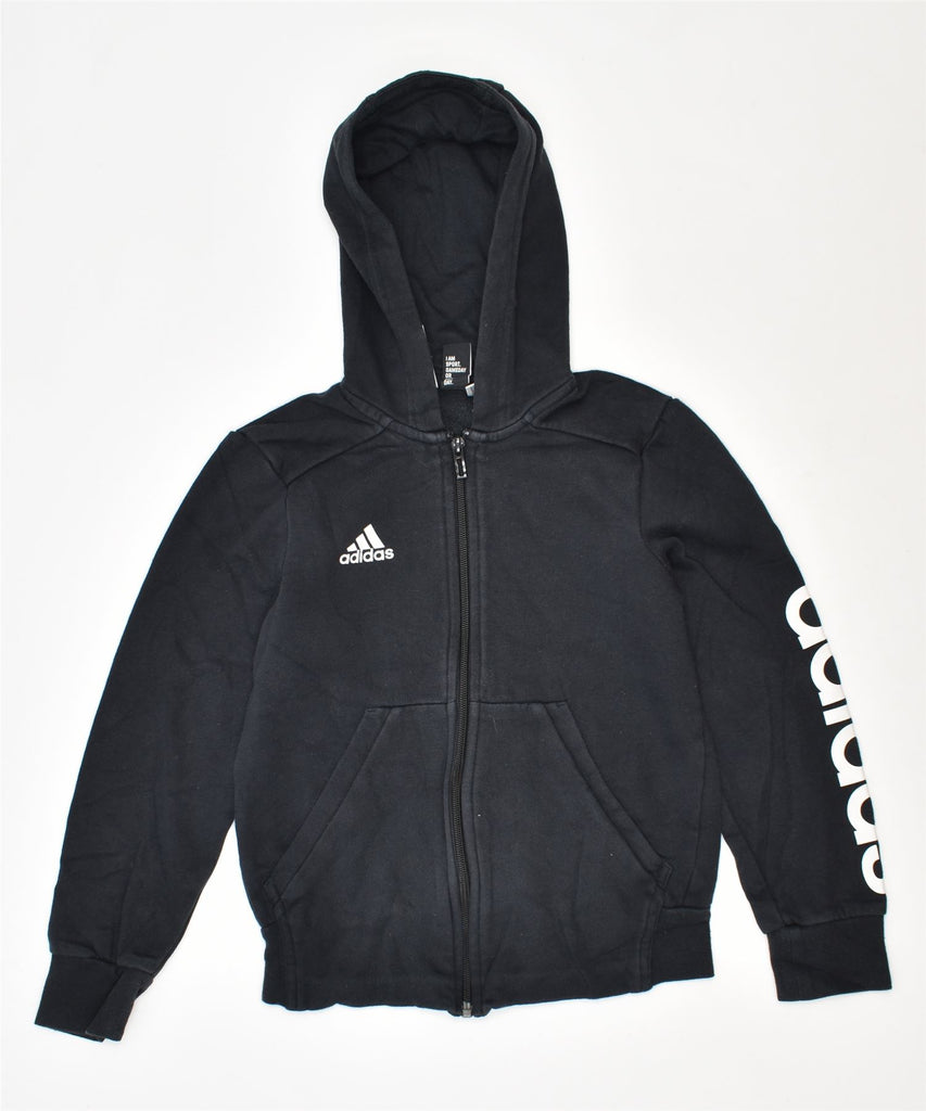 ADIDAS Boys Zip Hoodie Sweater 11-12 Years Black | Vintage | Thrift | Second-Hand | Used Clothing | Messina Hembry 