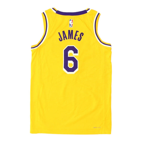 LA Lakers LeBron James Nike Mens Yellow Basketball Jersey NBA Sportswear Vintage Second Hand Clothing Online Messina Hembry