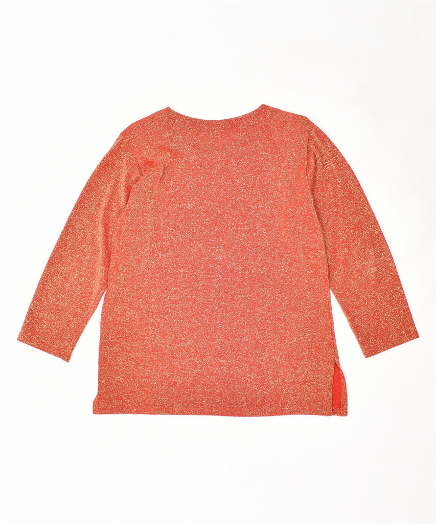 VINTAGE Womens Crew Neck Jumper Sweater UK 16 Large Orange Wool | Vintage | Thrift | Second-Hand | Used Clothing | Messina Hembry 