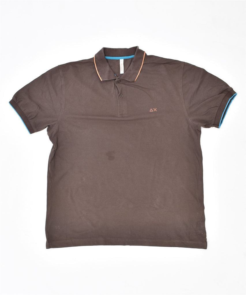 SUN68 Mens Polo Shirt 2XL Brown Cotton | Vintage | Thrift | Second-Hand | Used Clothing | Messina Hembry 