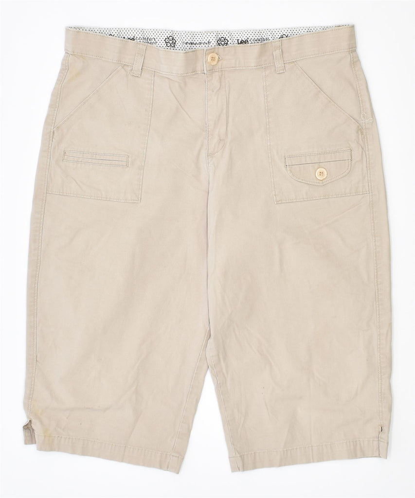 LEE Womens Chino Shorts US 14 XL W37 Beige Cotton | Vintage | Thrift | Second-Hand | Used Clothing | Messina Hembry 