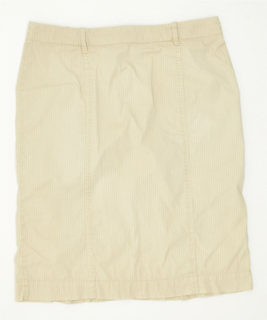 MARLBORO CLASSICS Womens Straight Skirt EU 44 Large W32 Beige Pinstripe | Vintage | Thrift | Second-Hand | Used Clothing | Messina Hembry 