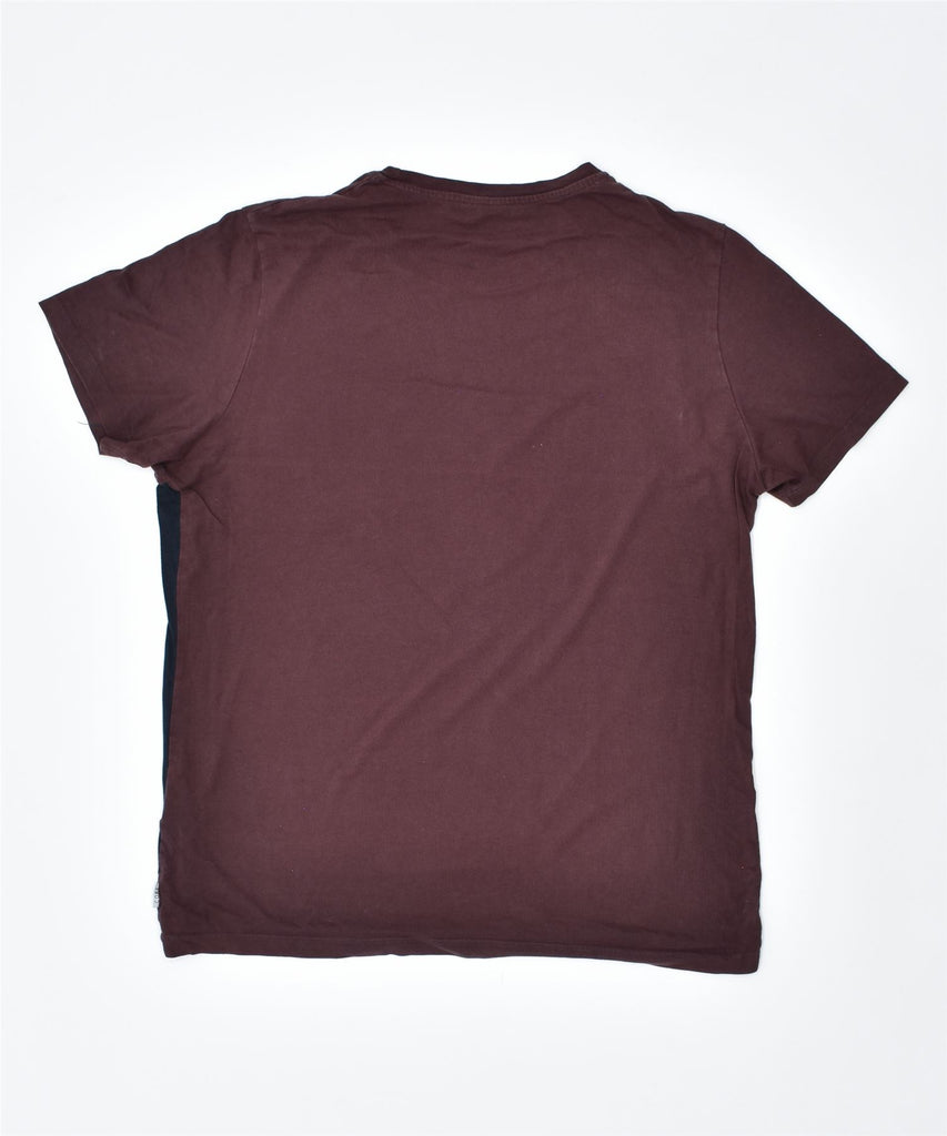 JACK & JONES Mens Core Graphic T-Shirt Top Large Burgundy Cotton | Vintage | Thrift | Second-Hand | Used Clothing | Messina Hembry 