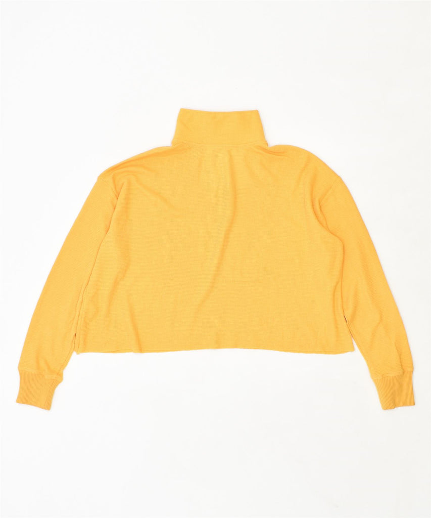 HOLLISTER Womens Crop Oversized Sweatshirt Jumper UK 10 Small Yellow | Vintage | Thrift | Second-Hand | Used Clothing | Messina Hembry 